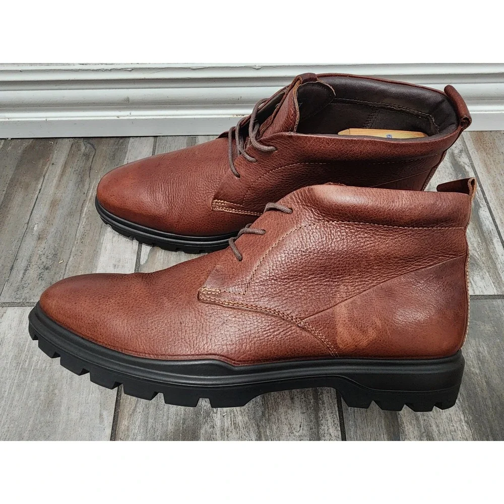 ECCO Citytray Avant M Whisky Brown Leather Shoes SIZE 9/9.5